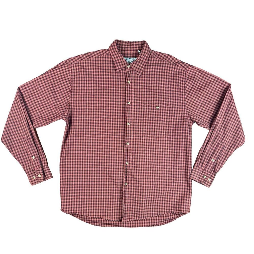 Men's Micro Check Button-Down 100% Cotton Long Sleeve Shirt - Picture 1 of 7